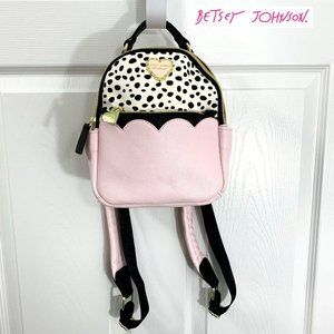 NWOT  --  BETSEY JOHNSON Mini Backpack Pink/Black/White